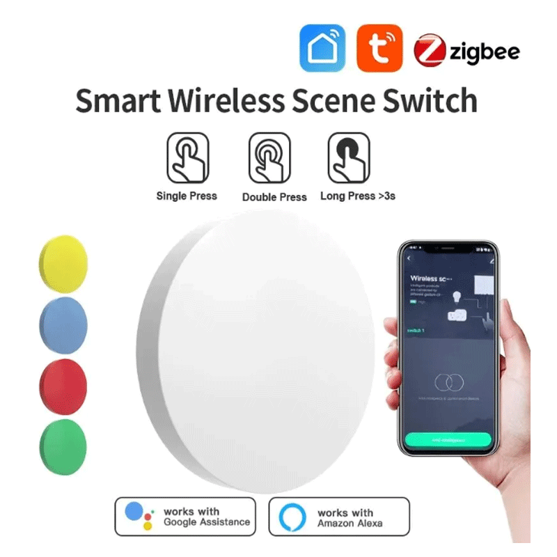 Smart Home Voice Assistant - Interruptor de Escena Inalámbrico Inteligente Tuya