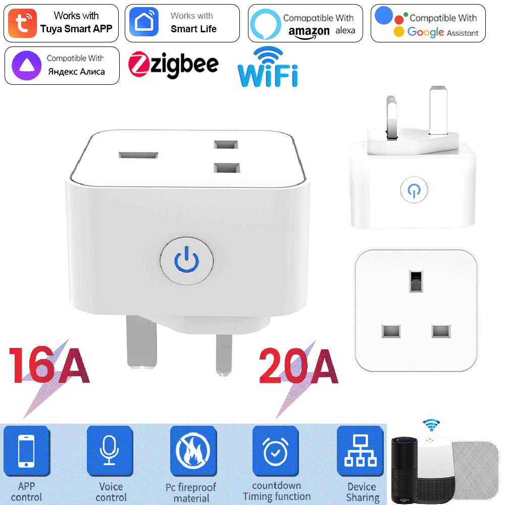 Smart Home Voice Assistant - Enchufe Inteligente Tuya 16A/20A WiFi o