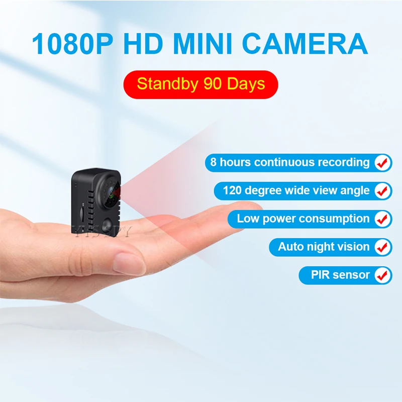 Smart Home Kamera - Mini cámara HD, grabadora de voz