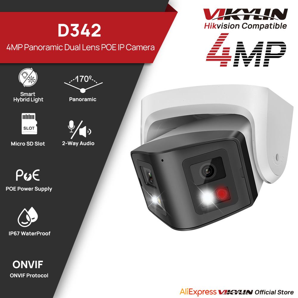 Smart Home Hikvision - Vikylin-cámara IP panorámica de 4MP con