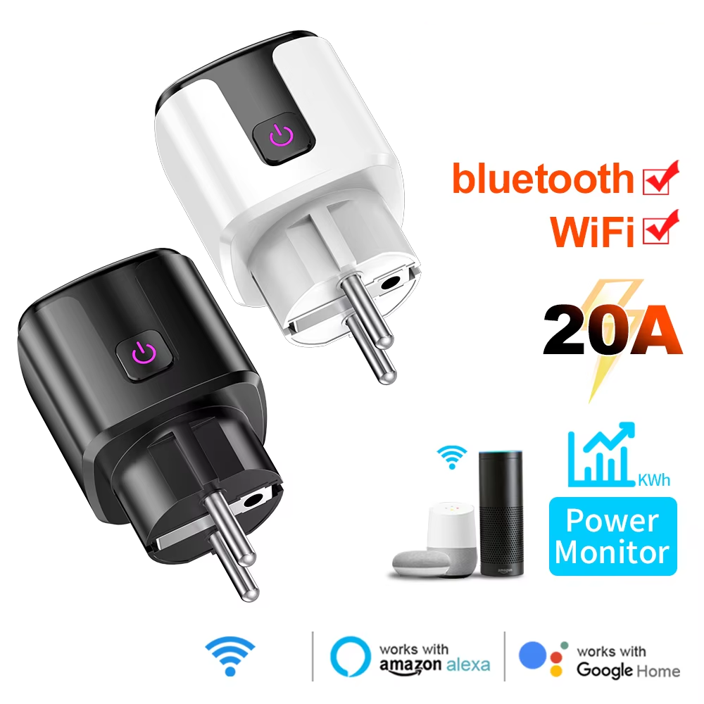 Smart Home Voice Assistant - Enchufe Inteligente WiFi+Bluetooth de 20A con