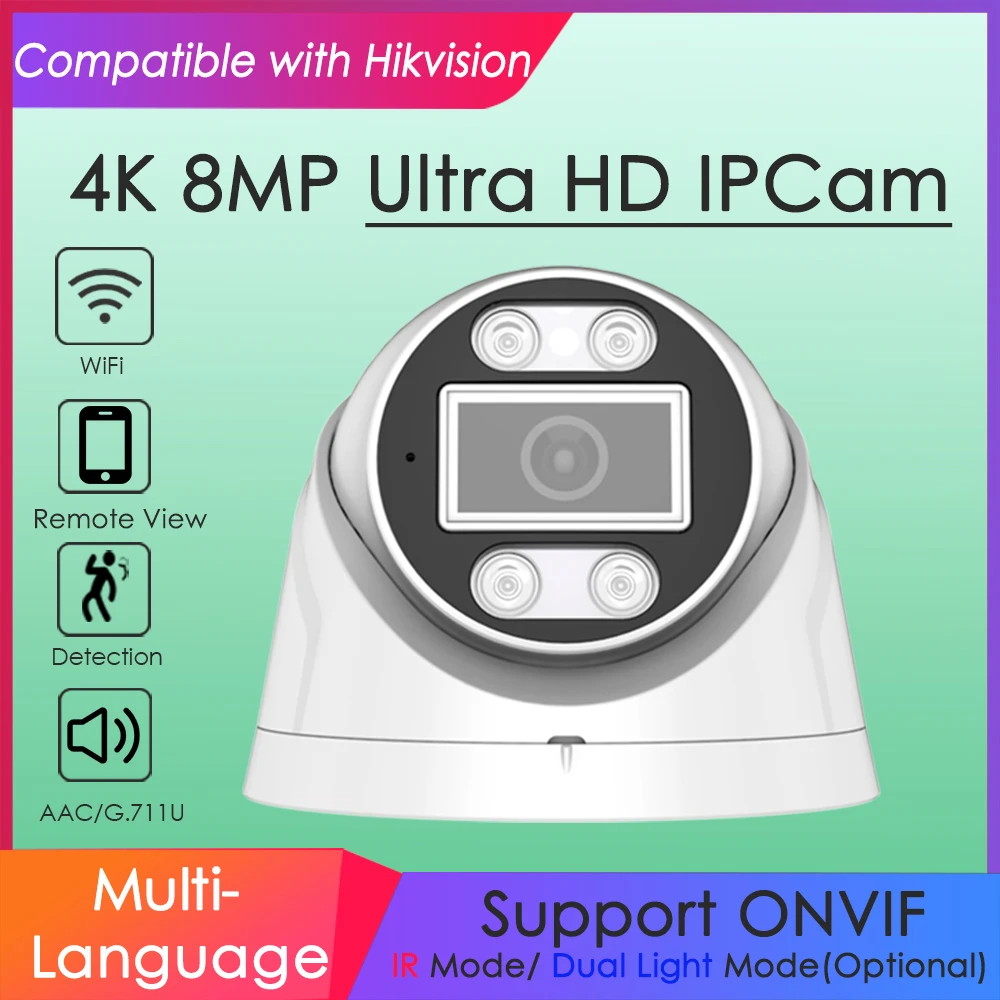Smart Home Hikvision - Cámara IP inalámbrica Wifi 4K 8MP
