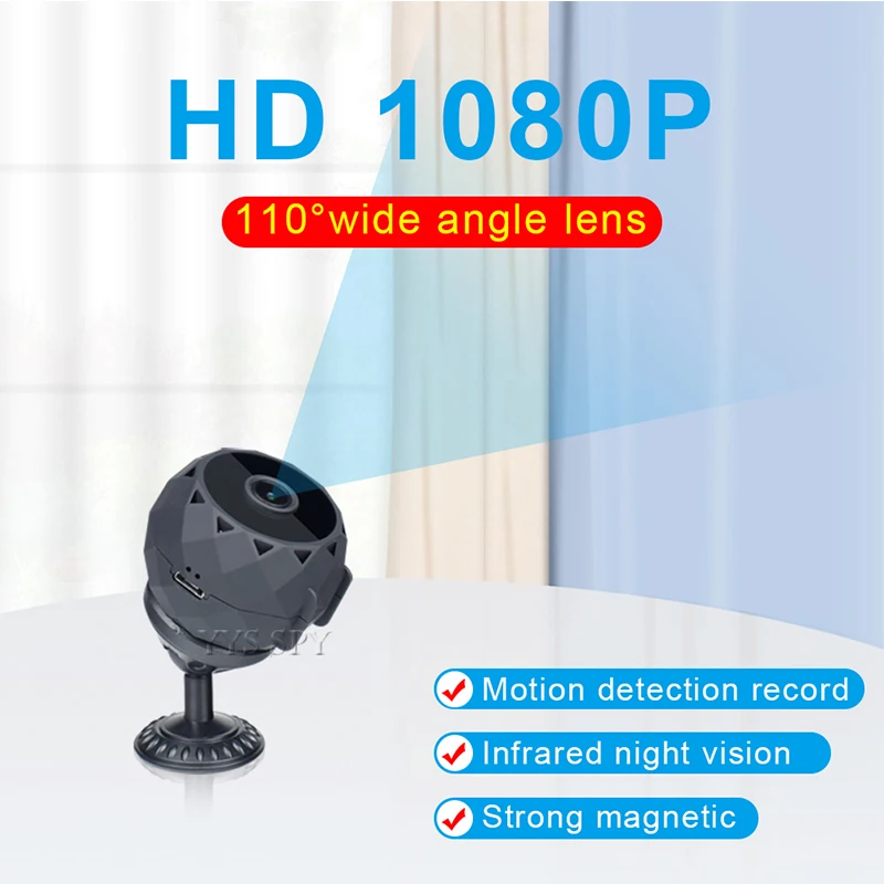 Smart Home Kamera - Mini cámara HD de visión nocturna,