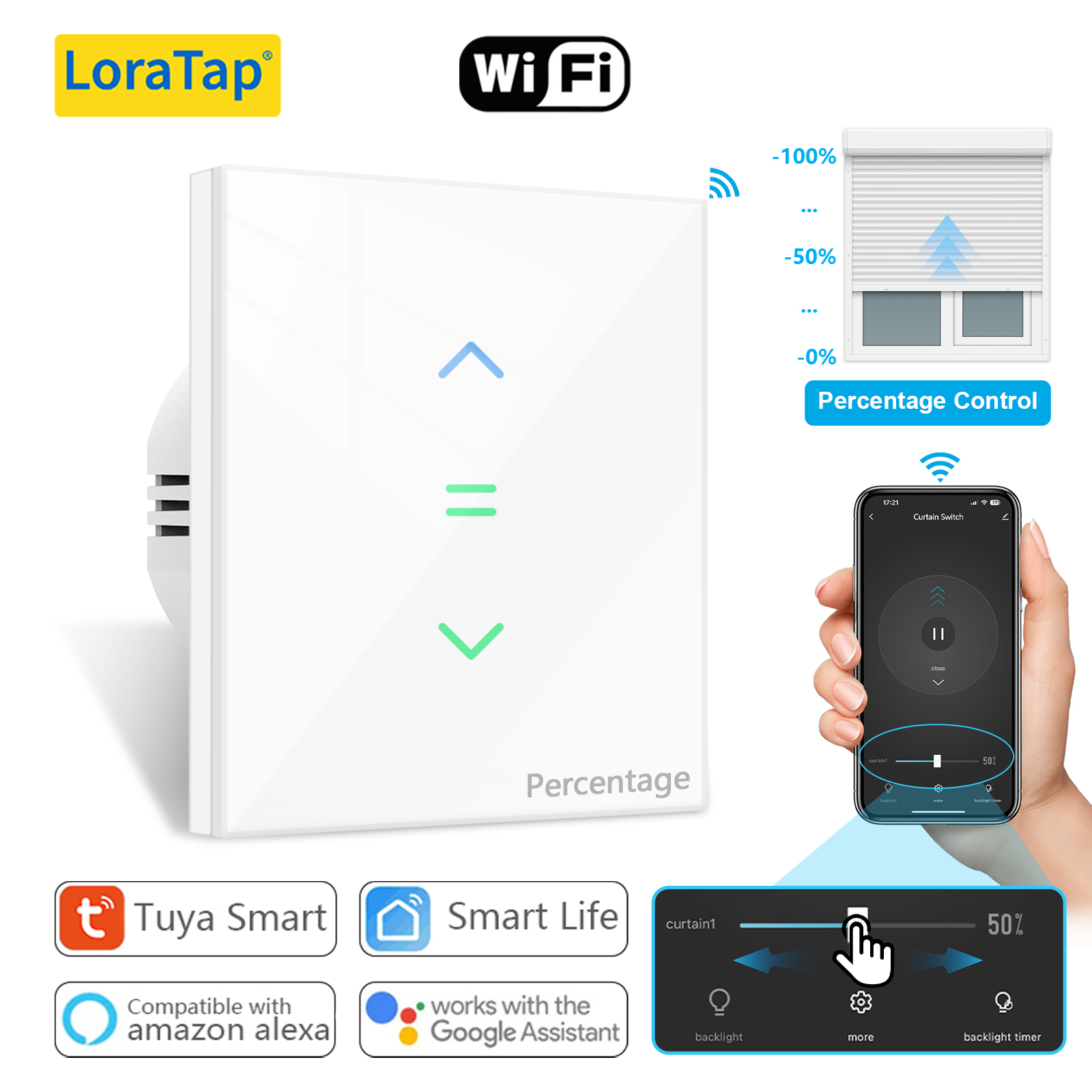 Smart Home Dashboard - Interruptor de Panel táctil de persiana