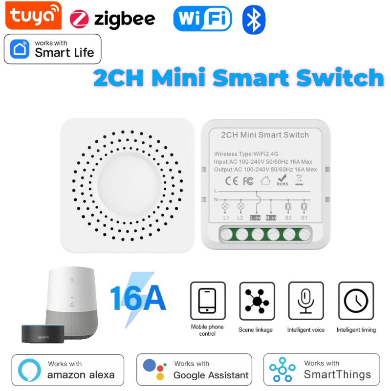 Smart Home Voice Assistant - Interruptor Inteligente Mini Tuya WiFi de