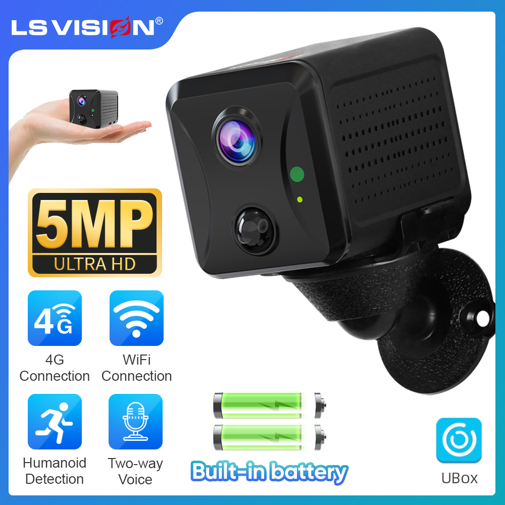 Smart Home Battery Camera Ezviz - LS VISION 5MP 4G Mini cámara