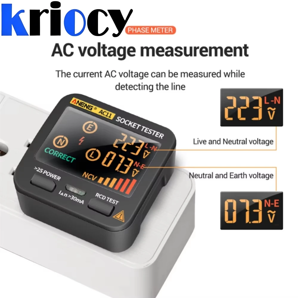 Smart Home Europe - ANENG-probador de enchufe inteligente Digital AC11,