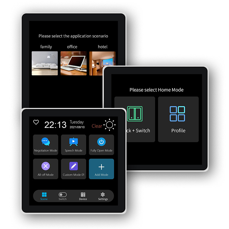 Smart Home Dashboard - FUERS-Interruptor de pared inteligente multifuncional, pantalla