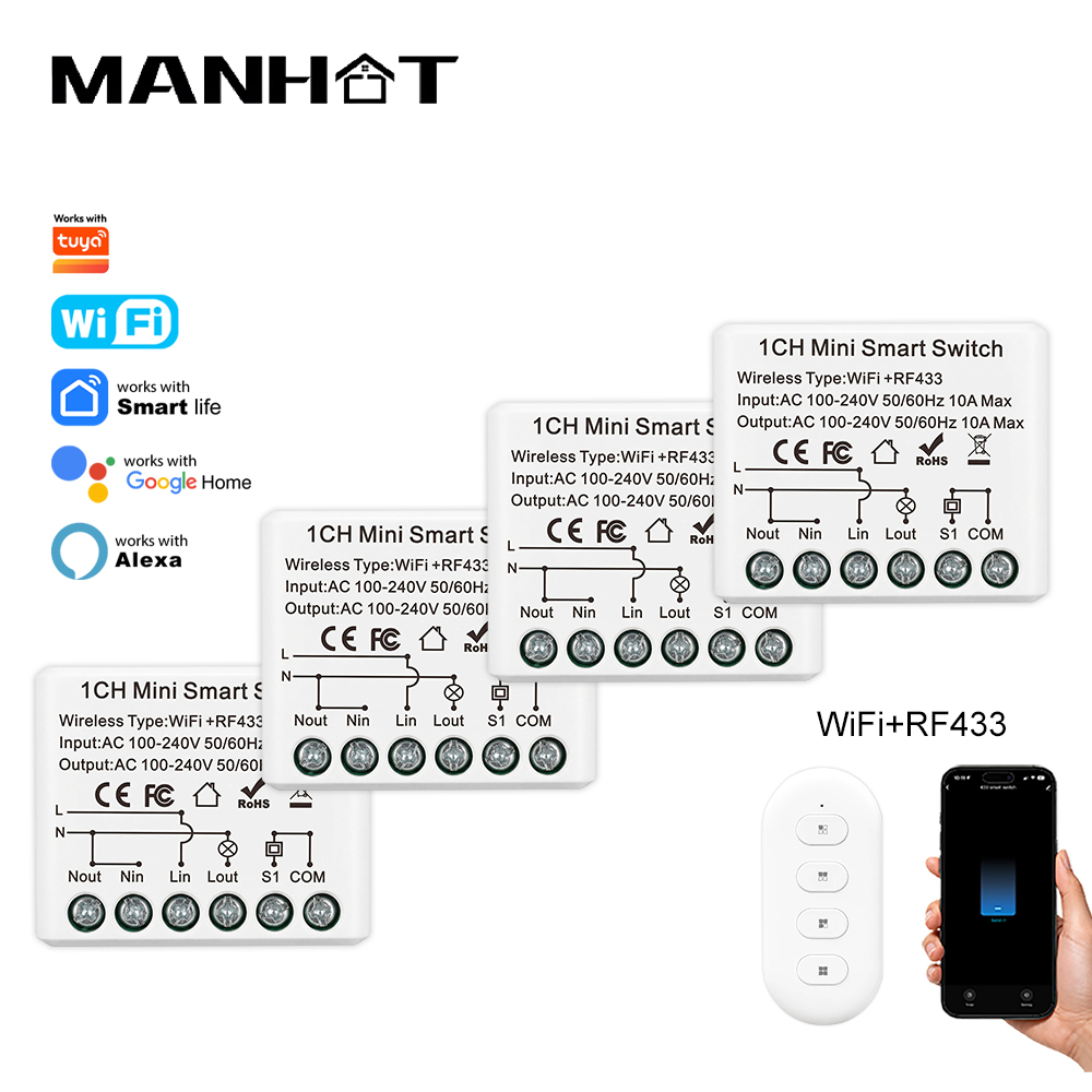 Smart Home Voice Assistant - Mini Interruptor Inteligente WIFI de 10A,