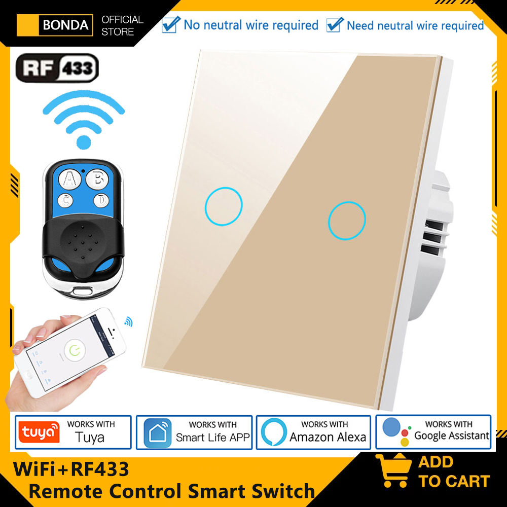 Smart Home Europe - Tuya EU WiFi + RF433 interruptor