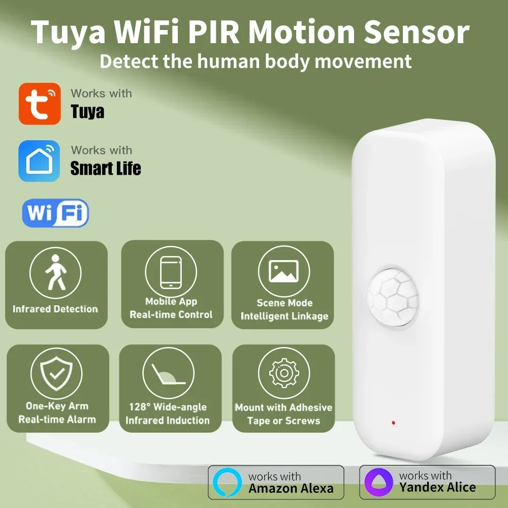 Smart Home Wiz - Tuya-Sensor de movimiento WiFI PIR, cuerpo