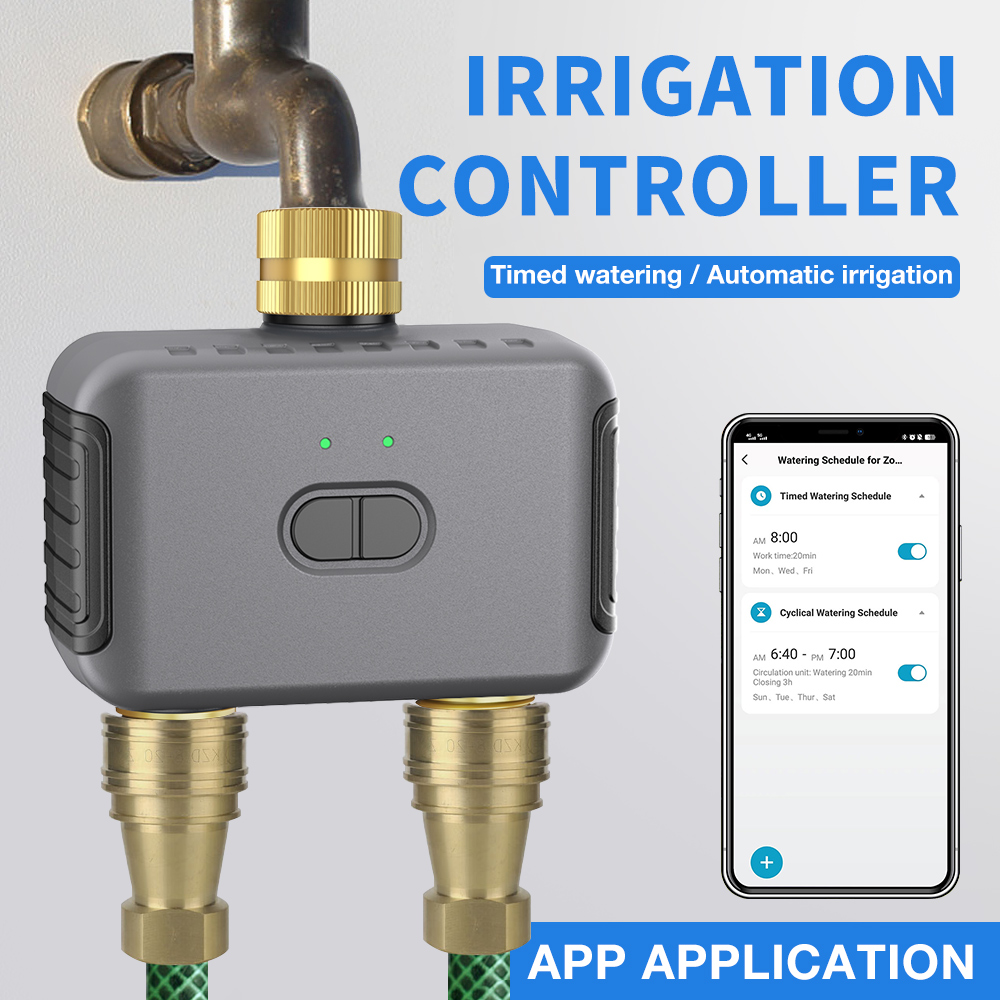 Smart Home Google - Tuya-temporizador de riego de 2 zonas,