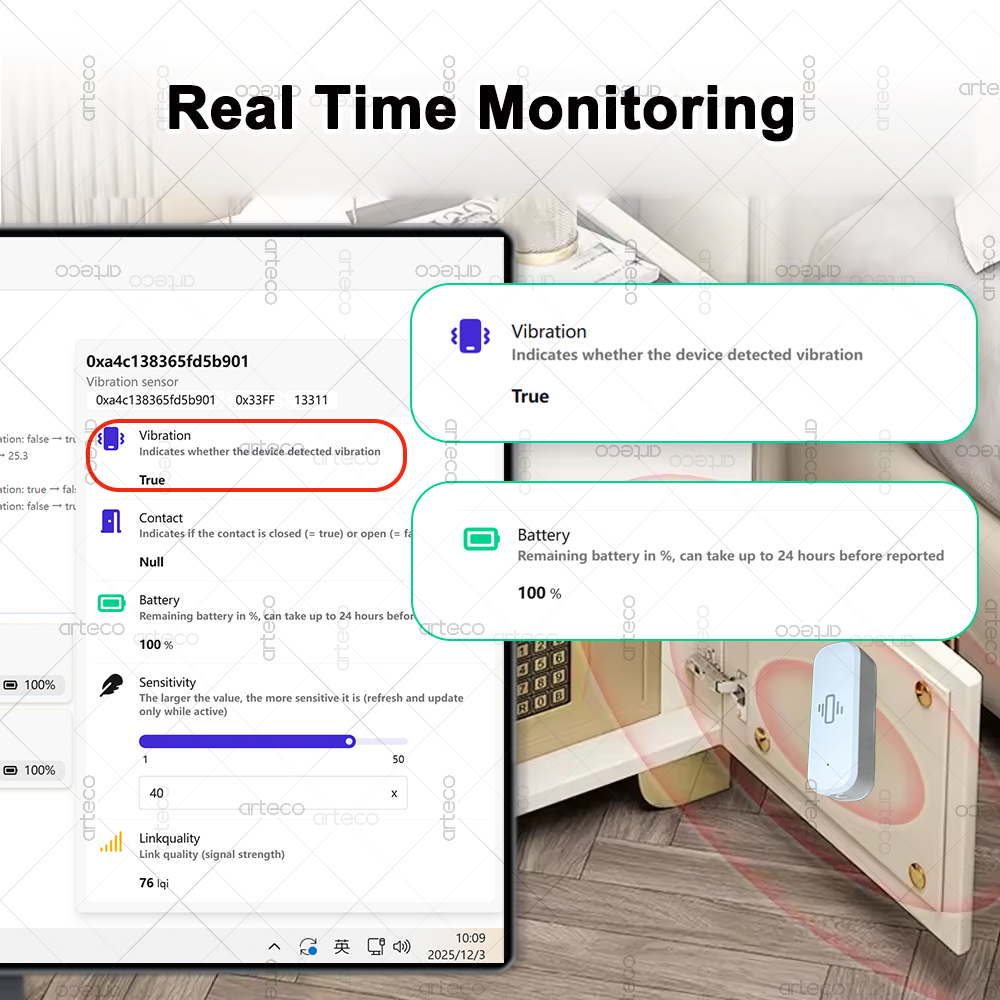 Sensor de vibración inteligent - Smart Home Features reseña y precio