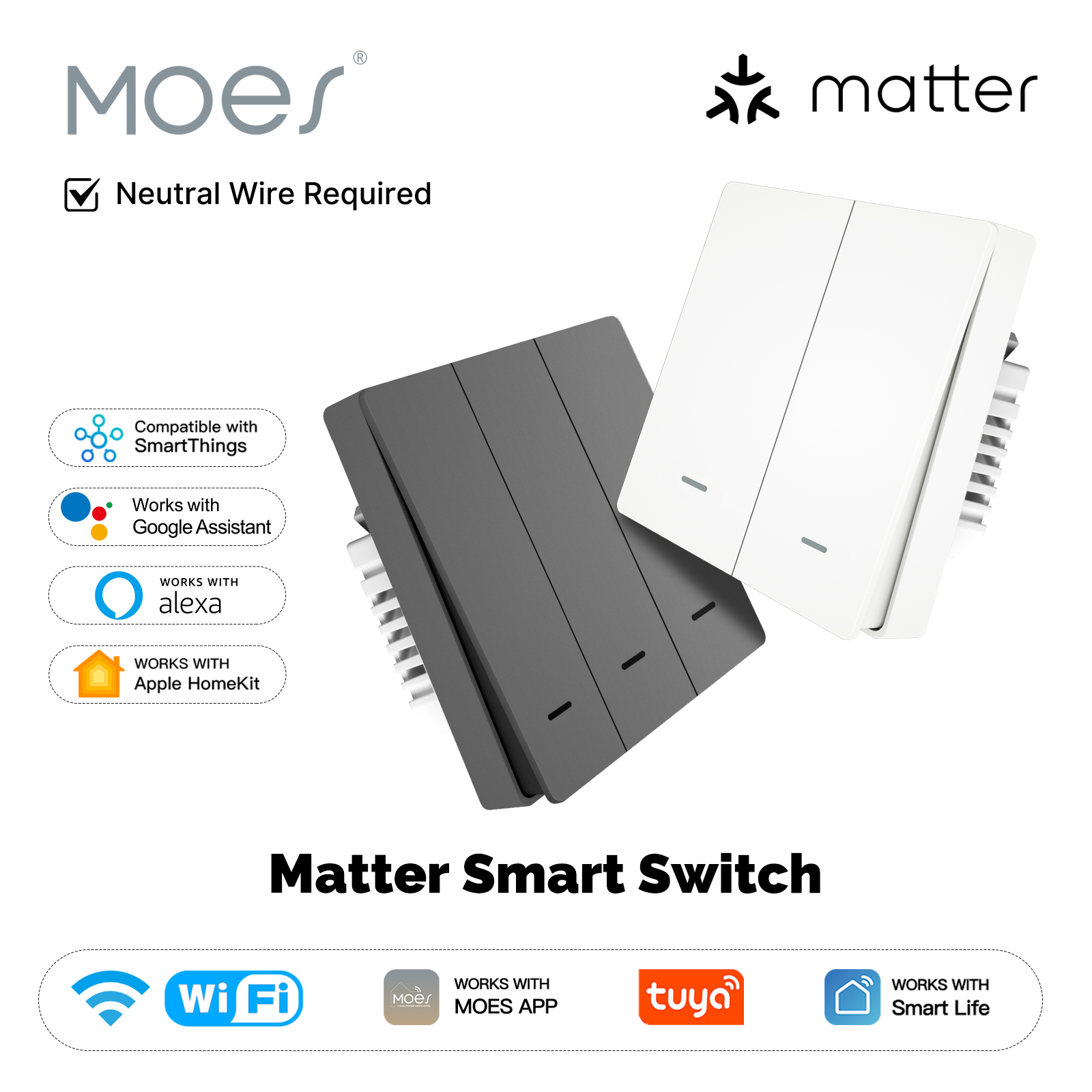MOES Matter Tuya WiFi interrup - Smart Home Moes reseña y precio