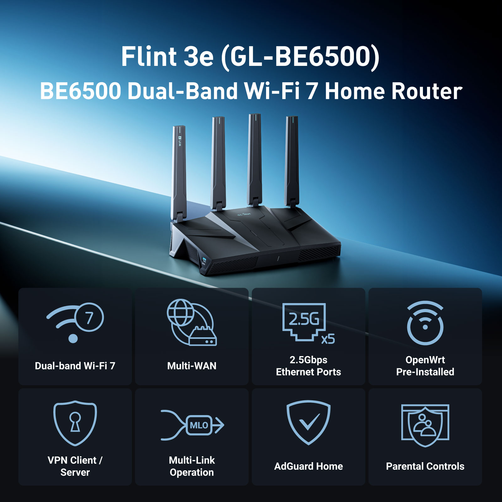 GL.iNet GL-BE6500 (Flint 3e) R - Smart Home Router reseña y precio